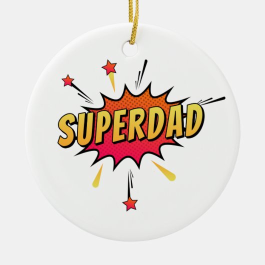 Eenvoudige Superdad Comic Retro Pop Art | ORNAMENT (Voorkant)