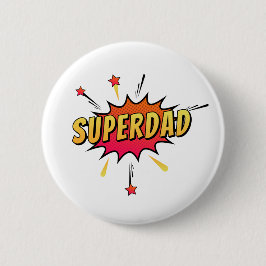Eenvoudige Superdad Comic Retro Pop Art | Pin-Butt Ronde Button 5,7 Cm