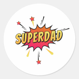Eenvoudige Superdad Comic Retro Pop Art   Sticker