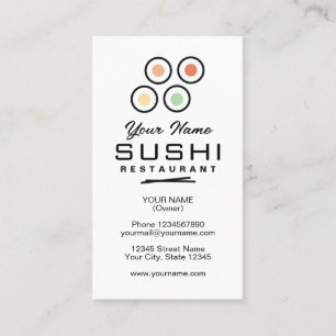 Eenvoudige sushi restaurant logo sjabloon aangepas visitekaartje