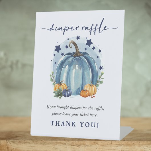 Eenvoudige Sweet Pumpkin Baby Boy Douche Luier Raf Reclamebord Met Voetstuk