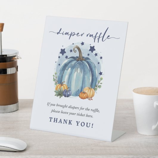 Eenvoudige Sweet Pumpkin Baby Boy Douche Luier Raf Reclamebord Met Voetstuk (Insitu)