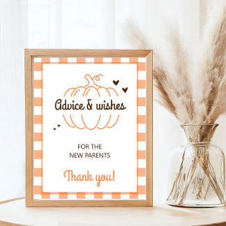 Eenvoudige Sweet Pumpkin Baby shower advies en wen Poster