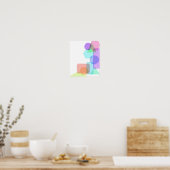 Eenvoudige symmetrische faselkleurgeometrische vor poster (Keuken)