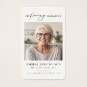 Eenvoudige sympathie begrafenis gebed foto kaart (Voorkant)