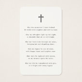 Eenvoudige sympathie begrafenis gebed foto kaart (Achterkant)