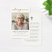 Eenvoudige sympathie begrafenis gebed foto kaart (Bureau)