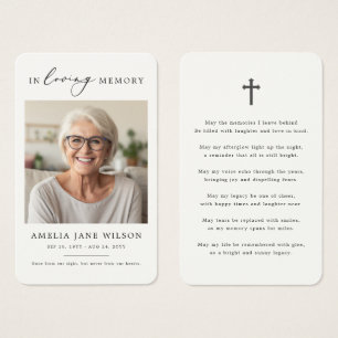 Eenvoudige sympathie begrafenis gebed foto kaart