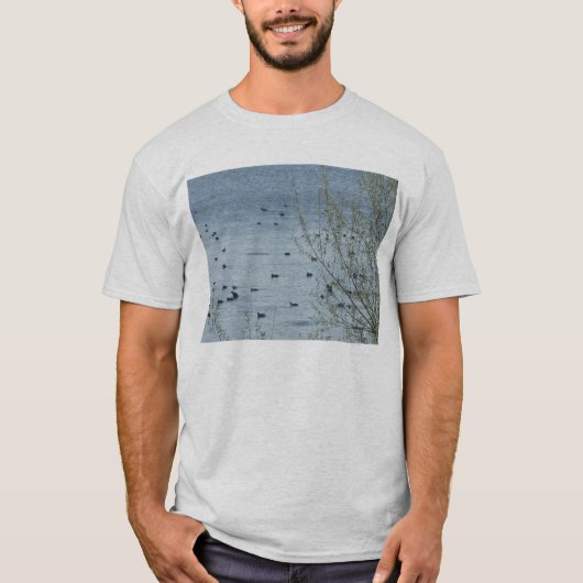 Eenvoudige T-Shirt meer vogels (Voorkant)
