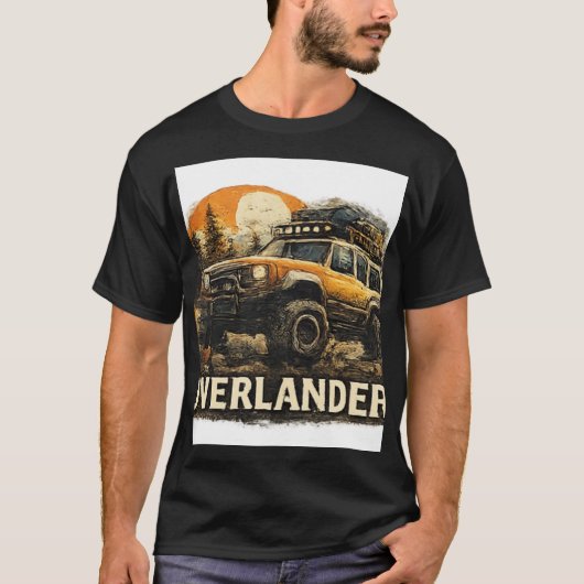 Eenvoudige T-shirt met auto afbeelding voor mannen (Voorkant)