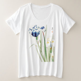 EENVOUDIGE T-Shirt VAN IRIS JAPANESE WOODBLOCK