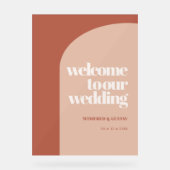 Eenvoudige taarterracotta bruiloft van de kerst acryl bord (Voorkant)