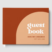 Eenvoudige taarterracotta bruiloft van de kerst gastenboek (Voorkant)