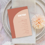 Eenvoudige taarterracotta bruiloft van de kerst menu<br><div class="desc">Het huwelijksmenu. Minimalistisch maar opvallend: kies voor dit lichtjes retro-elegante typografische ontwerp voor uw trouwkantoorbenodigdheden,  met een modern boogontwerp en terracotta & verbrande oranje kleuren. Volledig aanpasbare tekst,  kleuren en achtergronden.</div>