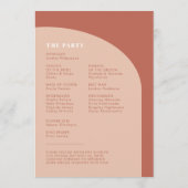 Eenvoudige taarterracotta bruiloft van de kerst programmakaart (Achterkant)