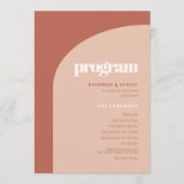 Eenvoudige taarterracotta bruiloft van de kerst programmakaart (Voorkant)