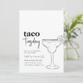 Eenvoudige Taco Dinsdag Huis Party uitnodiging (Staand voorkant)