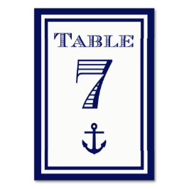 Eenvoudige tafelkaart met anker in marineblauw fra kaart