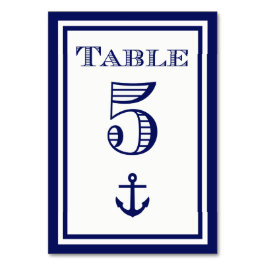 Eenvoudige tafelkaart met anker in marineblauw fra kaart