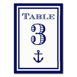 Eenvoudige tafelkaart met anker in marineblauw fra kaart