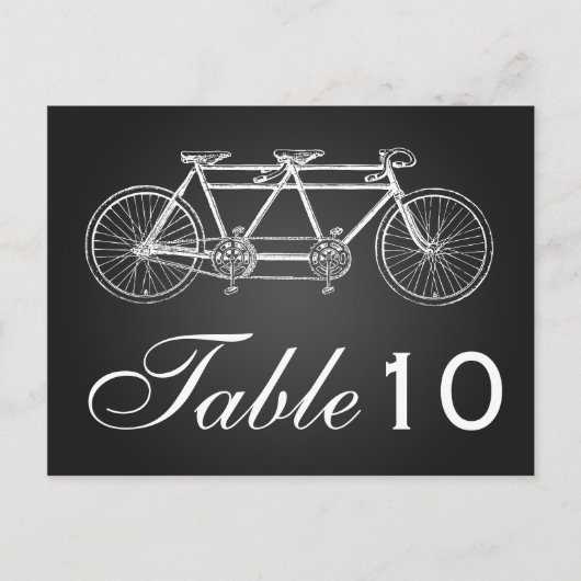 Eenvoudige Tafelnummer Tandem Bike Zwart (Voorkant)