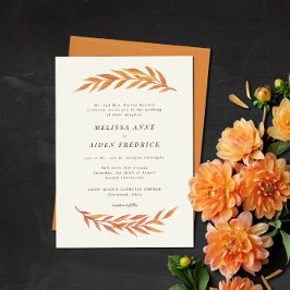 Eenvoudige Tak Formele Woorden Autumn Wedding Kaart