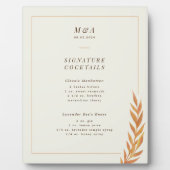 Eenvoudige tak herfst bruiloft bar teken fotoplaat (Voorkant)