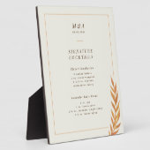 Eenvoudige tak herfst bruiloft bar teken fotoplaat (Zijkant)