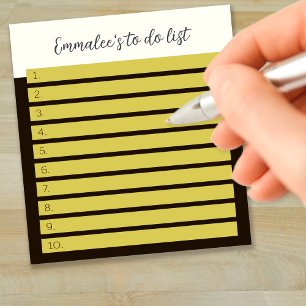 Eenvoudige takenlijst met witte gele mix lijnen notitieblok