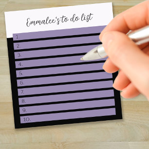 Eenvoudige takenlijst met witte paarse mix lijnen notitieblok