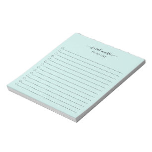Eenvoudige takenlijst moderne elegante teal turquo notitieblok