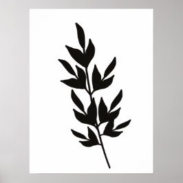 Eenvoudige taklijn kunst zwart wit poster