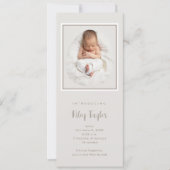 Eenvoudige Tall Baby Foto Geboorte Aankondiging (Voorkant)