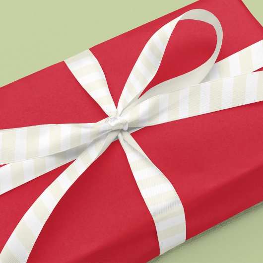 Eenvoudige Tan Gestreepte Elegante Minimalist Satijnen Lint