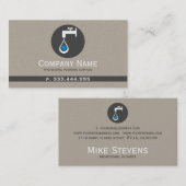 Eenvoudige Tan & Grey loodgietersdiensten Visitekaartje (Voorkant / Achterkant)