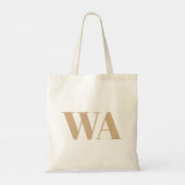 Eenvoudige Tan Twee Letter Monogram Initialen Tote Bag (Achterkant)