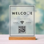 Eenvoudige Tand Logo Welkom WIFI QR Code Acryl Bord (Neutraal)