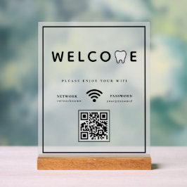 Eenvoudige Tand Logo Welkom WIFI QR Code Acryl Bord