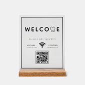 Eenvoudige Tand Logo Welkom WIFI QR Code Acryl Bord (Voorkant)