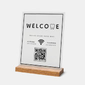 Eenvoudige Tand Logo Welkom WIFI QR Code Acryl Bord (Hoek)