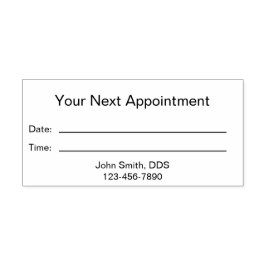 Eenvoudige tandarts Kantoor uw volgende afspraak Zelfinktende Stempel