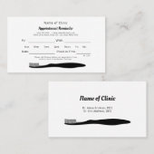 Eenvoudige tandenborstel afspraak herinnering afsprakenkaartje (Voorkant / Achterkant)