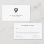 Eenvoudige tandheelkundige monogram tandheelkundig afsprakenkaartje (Voorkant / Achterkant)