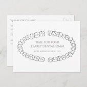 Eenvoudige tandheelkundige tandaanwijzer briefkaart (Voorkant / Achterkant)