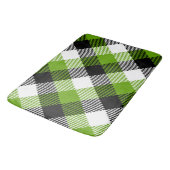 Eenvoudige Tartan Plaids Neon Green Badmat (Gekanteld)