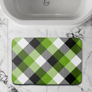Eenvoudige Tartan Plaids Neon Green Badmat