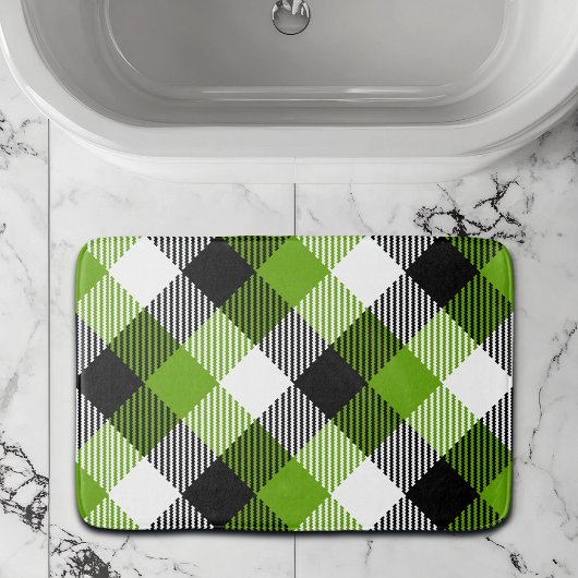 Eenvoudige Tartan Plaids Neon Green Badmat