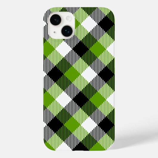 Eenvoudige Tartan Plaids Neon Green Case-Mate iPhone Case (Achterkant)