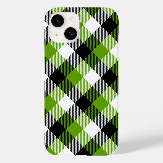 Eenvoudige Tartan Plaids Neon Green Case-Mate iPhone Case (Achterkant)