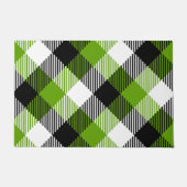 Eenvoudige Tartan Plaids Neon Green Deurmat (Voorkant)